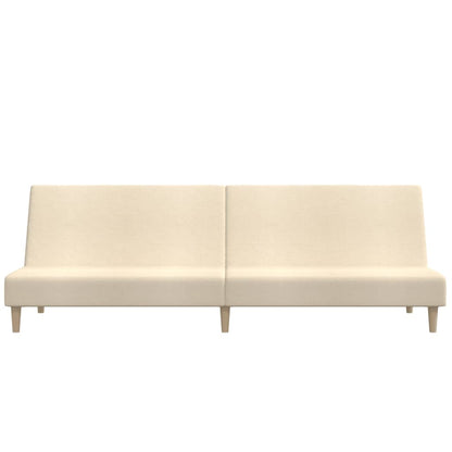 Sofá-cama de 2 lugares tecido cor creme