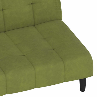 Sofá-cama de 2 lugares veludo verde-claro