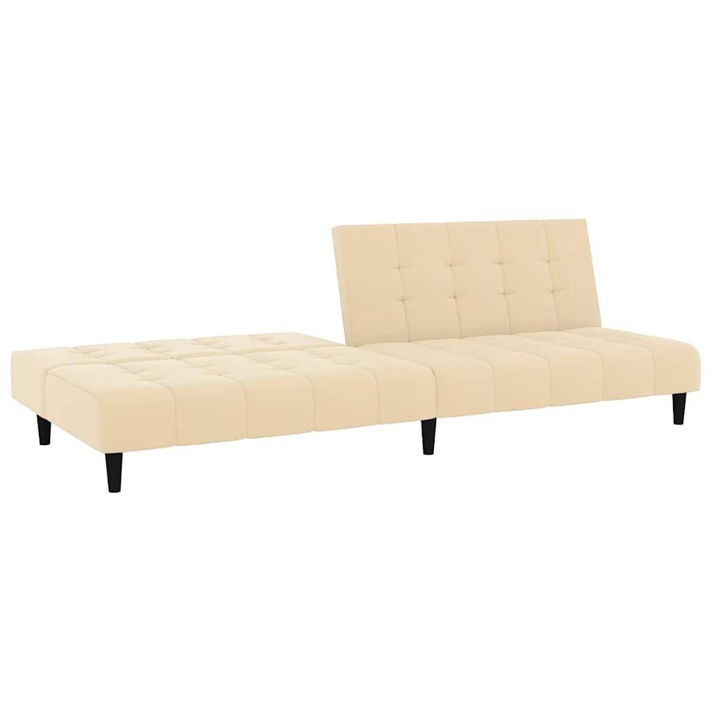 Sofá-cama de 2 lugares veludo cor creme