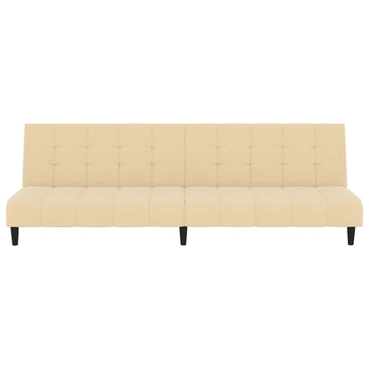 Sofá-cama de 2 lugares veludo cor creme
