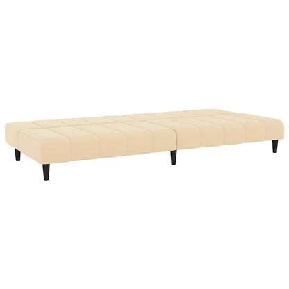 Sofá-cama de 2 lugares veludo cor creme