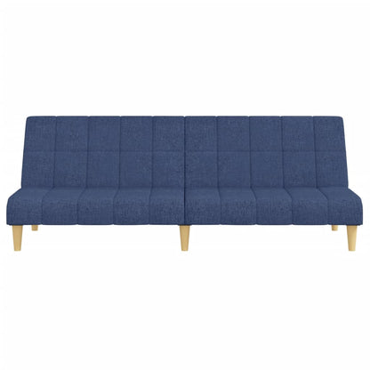 2-seater sofa bed in blue fabric