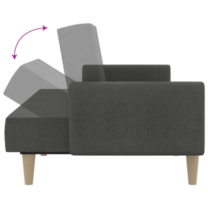 2-seater sofa bed in dark grey fabric