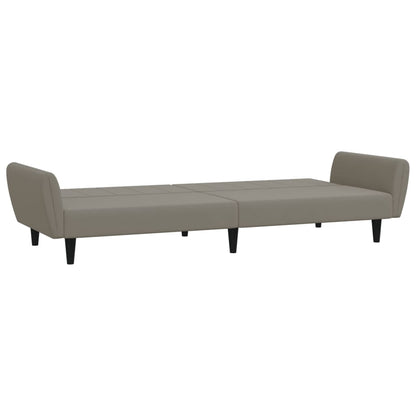 Light grey velvet 2-seater sofa bed