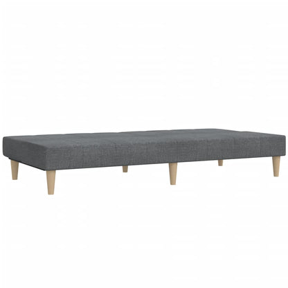 2-seater sofa bed in light grey fabric