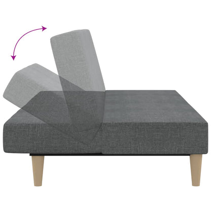2-seater sofa bed in light grey fabric