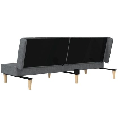 2-seater sofa bed in light grey fabric