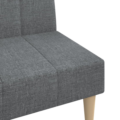 2-seater sofa bed in light grey fabric