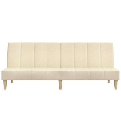2-seater sofa bed in cream-colored fabric
