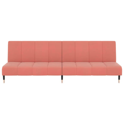 Sofá-cama de 2 lugares veludo rosa
