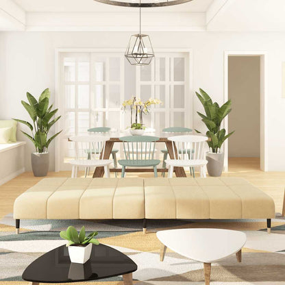Sofá-cama de 2 lugares veludo cor creme