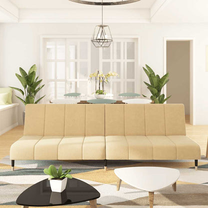 Sofá-cama de 2 lugares veludo cor creme