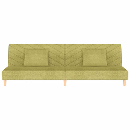 Sofá-cama 2 lugares com duas almofadas tecido verde