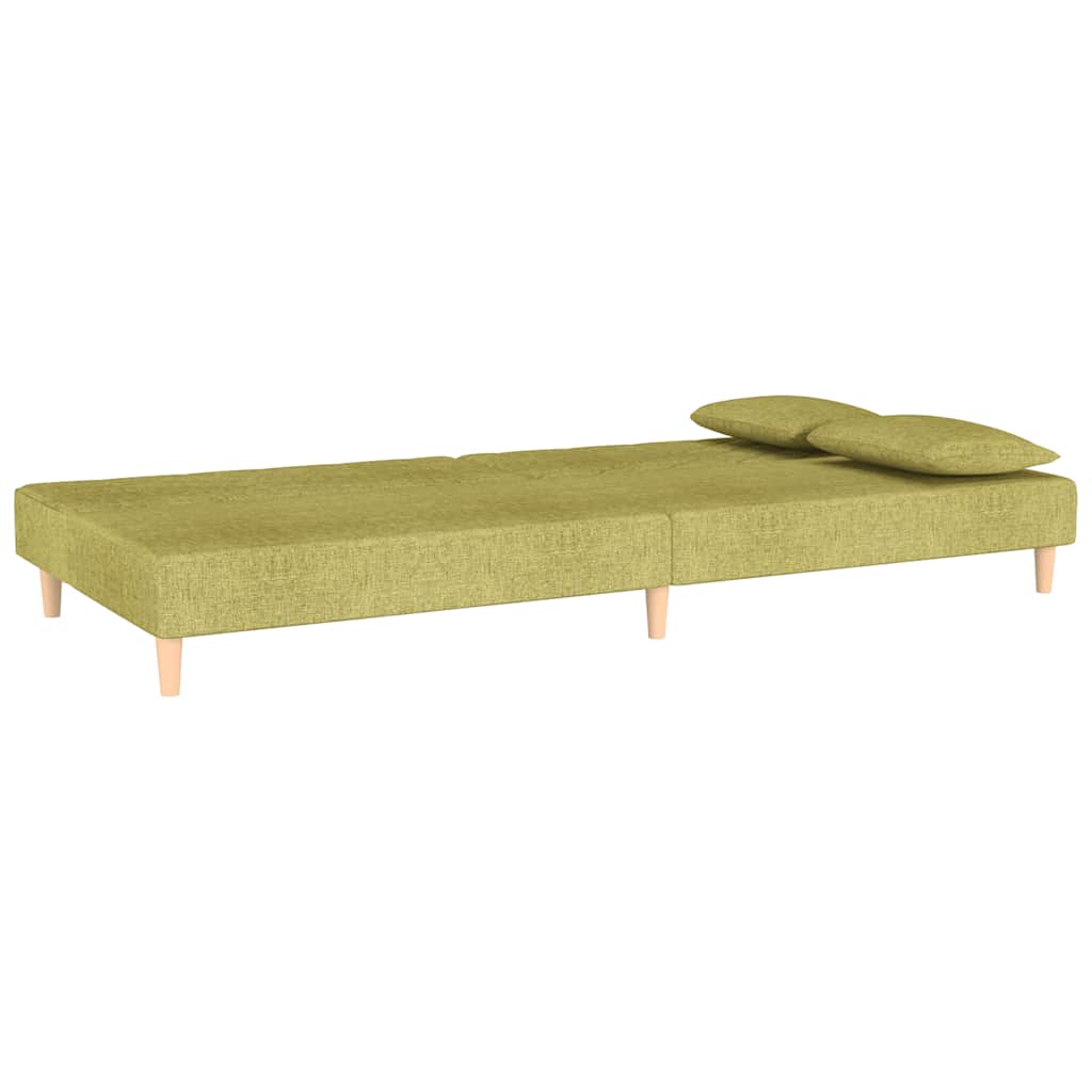 Sofá-cama 2 lugares com duas almofadas tecido verde