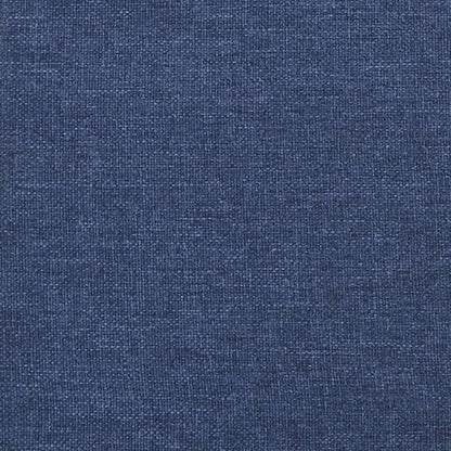 2-seater sofa bed with two blue fabric cushions