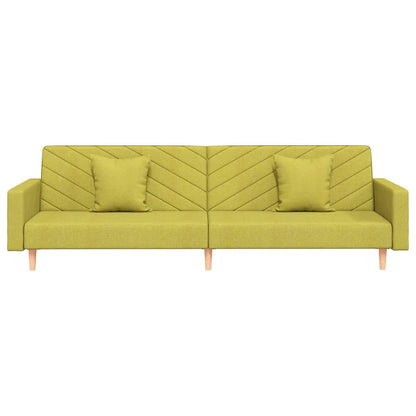 Sofá-cama 2 lugares com duas almofadas tecido verde