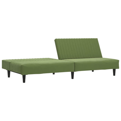 Sofá-cama de 2 lugares veludo verde-claro