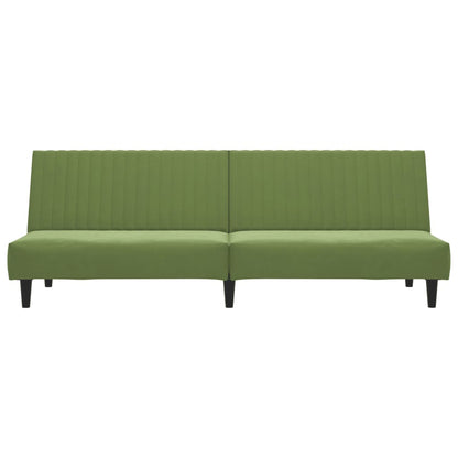 Sofá-cama de 2 lugares veludo verde-claro