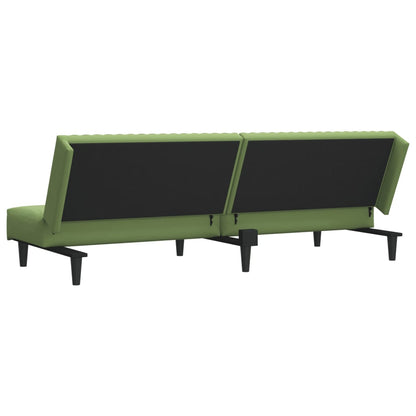 Sofá-cama de 2 lugares veludo verde-claro