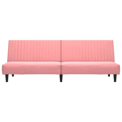 2-seater pink velvet sofa bed