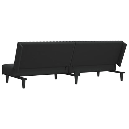 2-seater black velvet sofa bed