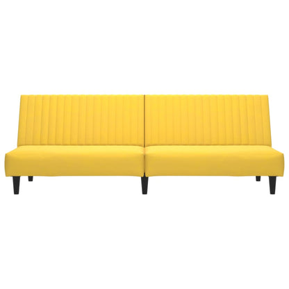 Sofá-cama de 2 lugares veludo amarelo