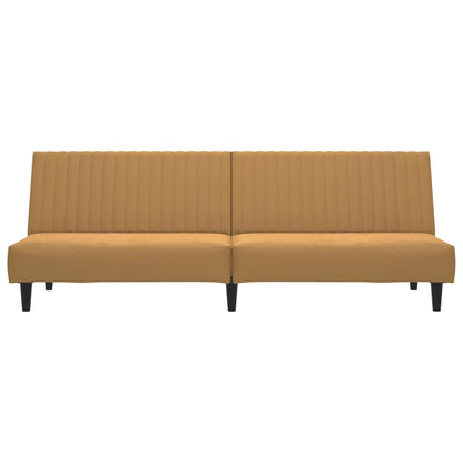 2-seater brown velvet sofa bed