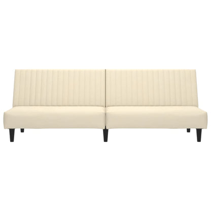Sofá-cama de 2 lugares veludo cor creme