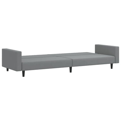 Light grey velvet 2-seater sofa bed