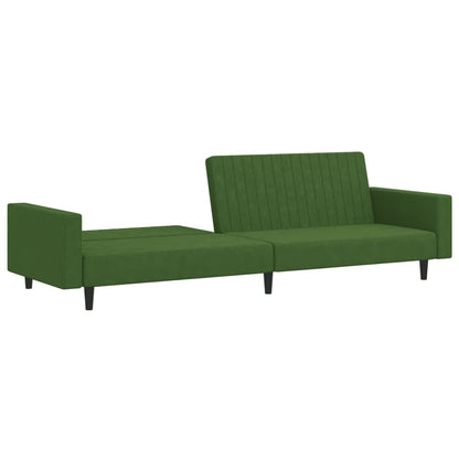 Dark green velvet 2-seater sofa bed