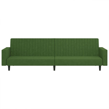 Dark green velvet 2-seater sofa bed
