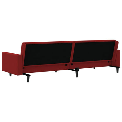 2-seater sofa bed in red velvet