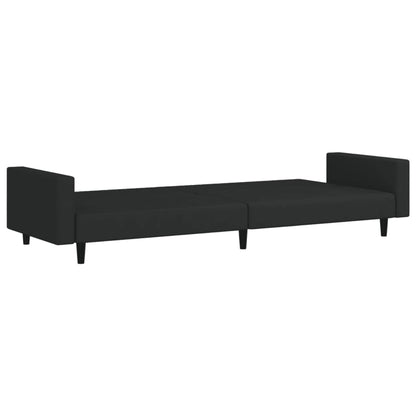 2-seater black velvet sofa bed