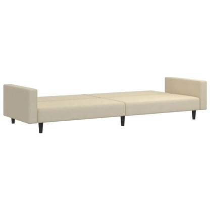 2-seater cream velvet sofa bed