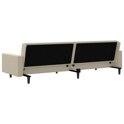 2-seater cream velvet sofa bed
