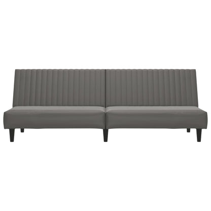 2-seater sofa bed in grey faux leather