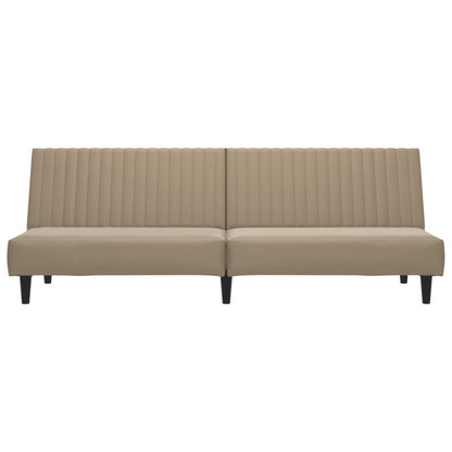 2-seater sofa bed in faux leather cappuccino