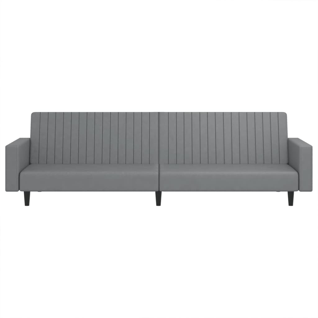 2-seater sofa bed in grey faux leather