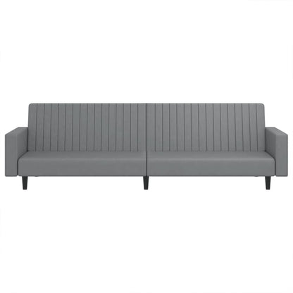 2-seater sofa bed in grey faux leather