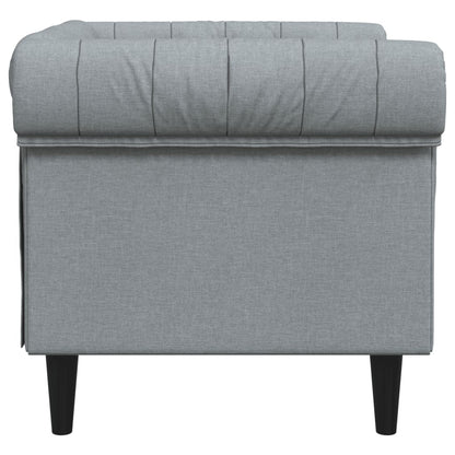 Chesterfield sofa in light grey fabric