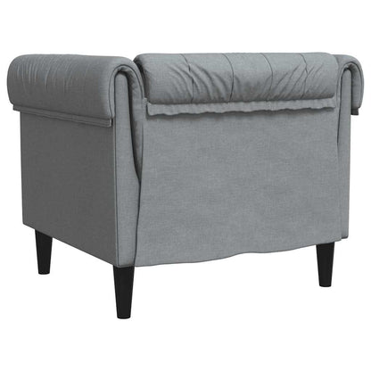 Chesterfield sofa in light grey fabric