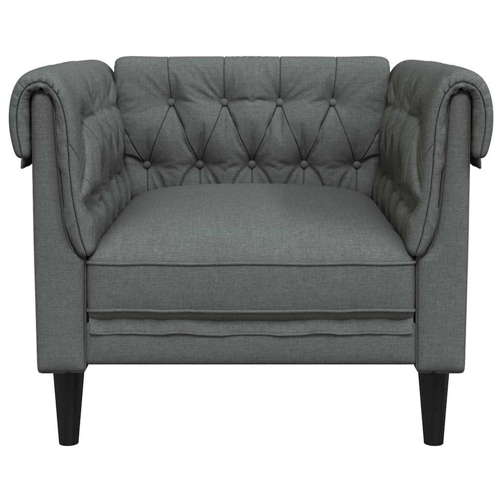 Chesterfield sofa in dark grey fabric