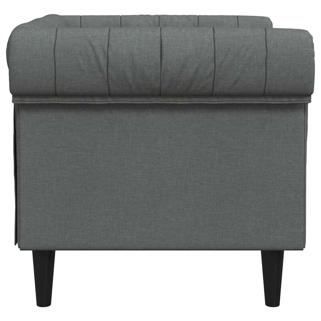 Chesterfield sofa in dark grey fabric