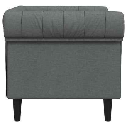 Chesterfield sofa in dark grey fabric
