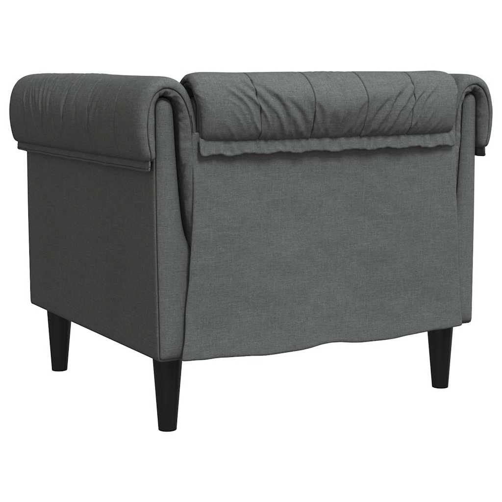 Chesterfield sofa in dark grey fabric