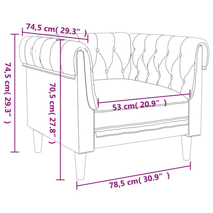 Chesterfield sofa in dark grey fabric