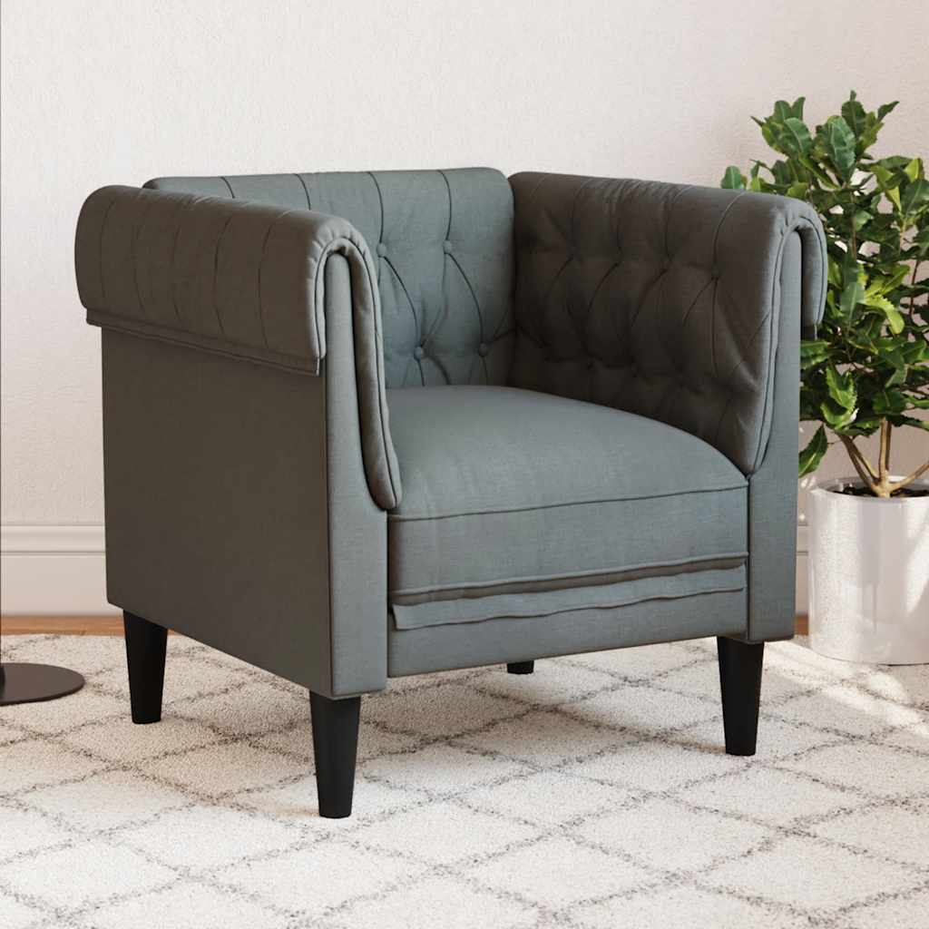 Chesterfield sofa in dark grey fabric