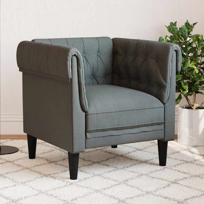 Chesterfield sofa in dark grey fabric