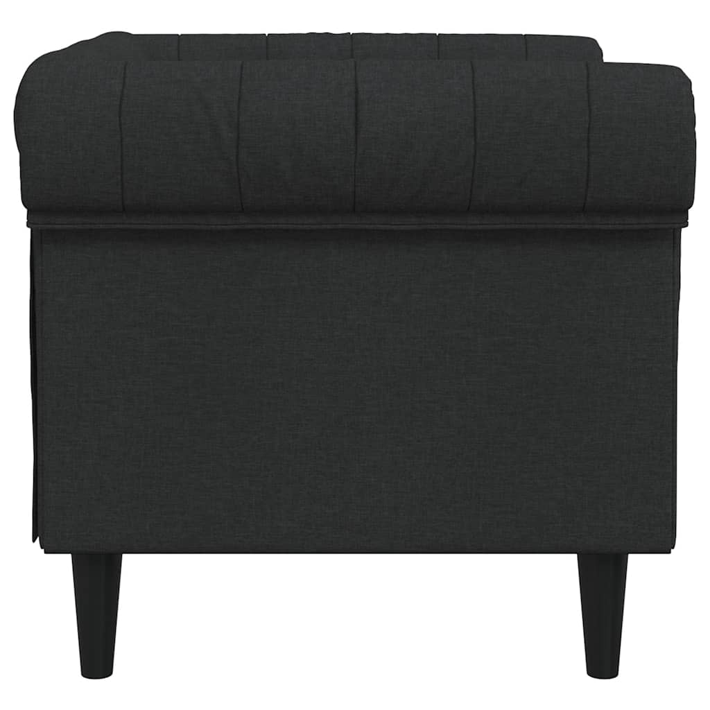 Chesterfield sofa in black fabric