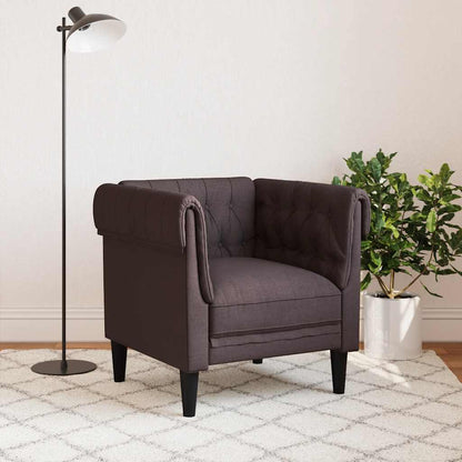 Chesterfield sofa in dark brown fabric